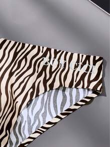 paquete de 3 calzoncillos bóxer para hombre con sostén 3D, estampado de letra sexy y de leopardo, de seda fría