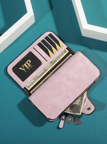 Neuer, stilvoller Damen Clutch Geldbeutel aus ölgewachstem Leder, einfaches langes Portemonnaie