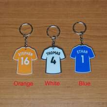 Personalised Football, Soccer Shirt Name And Number Keyring, Keychain - Choose Name, Number And Colour, Fantastic Gift For Friends And Family, Sport Keychain, Gift For Sport, Gifts For Her/Him, Birthday Gift For Girlfriend/ Boyfriend, Dawg, Engraved, Sequines, Stainless, Vintage, Casual, Unisex, Hipster, Old Money, Stylish, Custom, Personalized, Unique, Customized, For Classroom, For Teacher Gifts, For Boys And Girls, For Teenagers, High School Senior High School Students, College Students, University Students, Delicate Romance, Winter Grace - 6cm Jersey Keychain - View 8