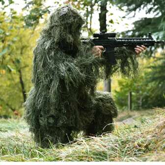 Camouflage Ghillie Suit Woodland Hunting Camo Ghillie Burlap Suit For Adult