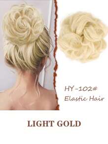 凌乱波浪发髻假发，合成发髻马尾辫接发黑色棕色金色红色发髻发片，适合女士弹性发髻 - 彩色 - 查看 19