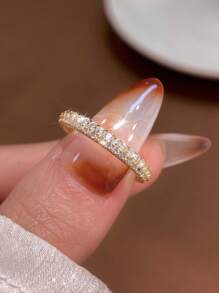 1 件 925 纯银经典双环可堆叠戒指满星戒指女士锆石戒指女士珠宝礼物生日礼物派对礼物日常佩戴