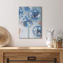 1pc Canvas Print Art Fashion Blue Disco Party Poster Picture Print Craft Canvas Decor Framed Ready To Hang.