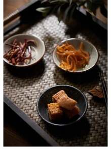 Ceramic Season Dish Japanese Flower Bird Pattern Porcelain Taste Plate Round Small Plate Dipping Saucer Dish Kitchen Tableware