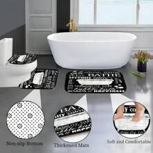 4pcs Bathtub Shower Curtain Gift Modern Home Bathroom Decoration Curtain And Toilet Floor Mat 3-Piece Set With 12 Shower Curtain Hooks Fall Decor Bathroom Accessories Back To School
