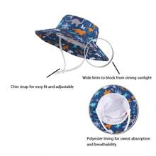 Sombrero de playa para bebé, protección solar, lindo sombrero de ala ancha para verano para bebé, sombrero de pescador para niño, sombreros de sol para niña