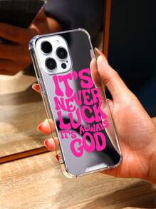 God Bless You Pattern Mirror Anti-Fall Sleeve Phone Case Compatible With IPhone Waterproof Shockproof Scratch Resistant