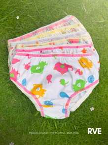 Ravvivare Night Fashion Kit 10 Calcinha Infantil Menina 100% Algodão Confortável Antialérgica Estampada Calçolinha Atacado