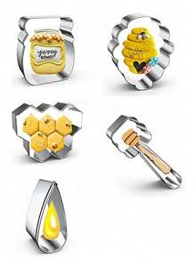 1pc Stainless Steel Bee Series Cookie Cutter, Honeycomb, Honey Pot, Bee Shaped Cake Mold DIY