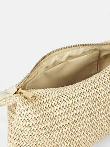 New Fashion Thin Chain Bohemian Style Braided Baguette Shoulder Bag Suitable For Daily Leisure Vacation Shopping With Clothing , Bohemian Outfit For Women - 米色 - 查看 4