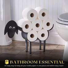 Toilet Roll Holder Sheep Free Standing Novelty Metal Toilet Paper Stand Animal - Black - View 2