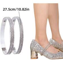 2pcs High Heel Non-Slip Diamond Shoelaces, Slouchy Shoe Buckle Chain For Sandals, No Installation Required