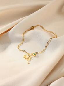 1 szt. Palm Tree Birthstone Anklet dla kobiet Delikatny kokosowy łańcuszek na kostkę Letnia biżuteria plażowa Modne dodatki Prezent na Walentynki, mama, matka, Dzień Matki, prezent