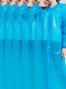 1/2 件男式女式纯色防水长袖连帽雨衣，防风、防水、快干，非常适合骑行和户外探险，可折叠、便携，适合户外徒步旅行钓鱼登山，适合骑行和户外探险 - 可折叠、便携、加厚设计 - 休闲风格旅行配件