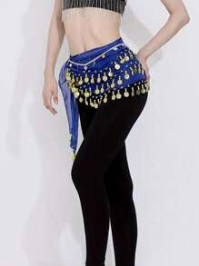 1pc Women's Sequins Fringe Dance Skirts, Belly Dance Fringe Hip Scarf Belts, Women's Glitter Sequins Tassel Skirts, Stage Performance Costume Summer, School