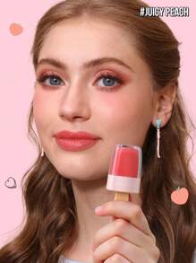 Misslyn 2in1リップ&チークティント、デュアルユース、高保湿、高発色、長持ち、ナチュラルデイリーメイクアップ、ビーガン処方、クルエルティフリー - 9 ジューシーピーチ - チェックする 2