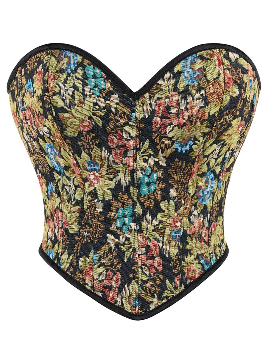 Top de corset vintage sans bretelles pour femmes, gaine de taille avec baleines pour modeler le corps, top bustier court sexy, top pour sortir