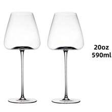 透明无铅水晶红酒杯套装，红酒杯，白葡萄酒杯，适合婚礼、生日和周年纪念日。8盎司/20盎司/24盎司，送给父亲的礼物 - 透明 - 查看 10