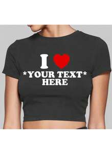 Personalized Christmas Shirts, Custom Women's T-Shirts - Add Your Own Pictures/Texts (Family Photos/Selfies/Statements/Slogans) To Design Your Own Personalized Printed T-Shirts, Thanksgiving, Mardi Gras, Christmas Personalized Small Shirts, Y2k Crop Top Shirts, Logo | Business | Wedding Gifts | Party Costumes | Birthday Gifts | Halloween Costumes | Christmas Costumes - Dark Grey - View 1