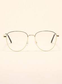 1 副金属细框透明镜片眼镜，复古风格女士光学镜架 - 無色 - 查看 2