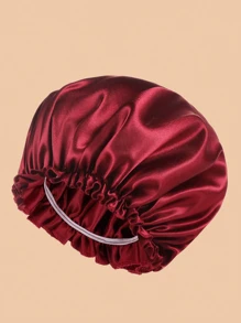 Breathable Silky Bonnet For Women Hair Care, Reusable Silky Hair Wrap For Sleeping With Elastic Stay On Head, Solid Color Shower Cap Sleep Cap - Bathroom Accessories