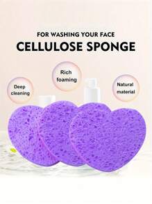 20/10/5/2 piezas Almohadillas comprimidas con forma de corazón para limpieza facial, herramienta de limpieza facial con esponja exfoliante