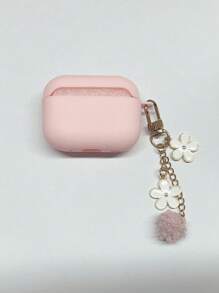 Colgante de teléfono, cordón para teléfono, estuche protector de bolas de felpa suaves compatible con audífonos de compatible con iPhone, estuche protector de audífonos compatible con AirPods 1/2, estuche protector de audífonos compatible con AirPods 3/Pro/Pro2, regalo perfecto para novio/novia - Rosa - Ver 3