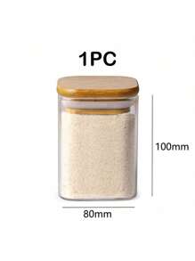 1PC/12PCS Clear Glass Jars, Glass Condiment Jar, Spice Container With Airtight Bamboo Lids - Perfect For Tea, Coffee, Spice, Candy Storage - Includes Labels And Markers For Easy Organization - Ideal Kitchen Gadgets And Party Supplies - Multicolor - View 15