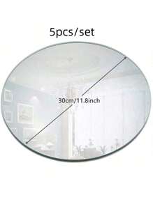 5/10 件亚克力镜面餐桌中心装饰，圆形装饰展示托盘，适用于婚礼、餐桌和咖啡桌，非电动、无羽毛，多功能，适合所有季节派对装饰和礼物