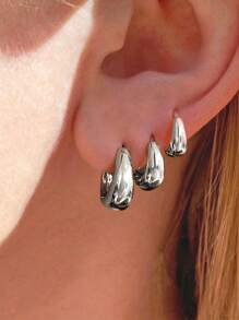 3 pares de pendientes minimalistas de plata de ley 925 brillantes para mujeres, adecuados para pendientes de compromiso, aniversario y boda, joyas de moda y exquisitas aretes de cristal brillante para regalo
