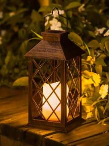 1 pezzo Lampada appesa a energia solare, candela senza fiamma tremolante impermeabile a LED, per tavolo, patio, prato, esterno, decorazione per feste