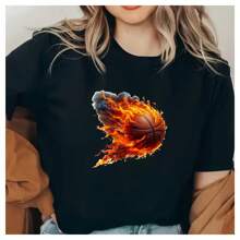 1/2/4 件火焰篮球热转印贴纸，卡通图案熨烫贴片，防水可洗热压服装装饰 - 彩色 - 查看 7