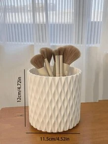 化妆刷架，360°旋转化妆刷收纳盒，5 槽塑料旋转铅笔收纳盒，梳妆台化妆品展示容器，浴室桌口红美容工具，梳子简约风格赋予这款旋转收纳盒多功能外观，可与任何办公室、家庭或学校装饰相结合。