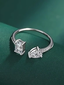 1pc Lucky Exquisite Four Leaf Clover Ring Ladies Jewelry For Women 925 Sterling Silver Birthday Ring Fine Jewelry For Girls Birthday Prom Party Gifts