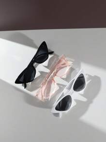 6 件/3 件/1 件女士优雅猫眼塑料眼镜套装，时尚高端时尚波西米亚风格个性化眼镜套装，适合日常、假日、夏季海滩度假、户外、旅行 - 彩色 - 查看 20