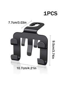 1 件黑色塑料汽车座椅靠背挂钩，汽车多功能手机支架收纳挂钩 - 黑色 - 查看 8