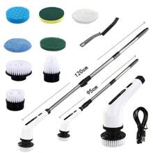 9 In 1 Electric Spin Scrubber Handheld Cleaning Brush Cordless Turbo Scrub Tool - White - View 3