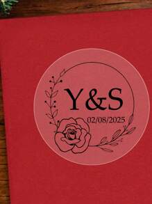 54pcs Custom Wedding Stickers, Personalized Labels - Customizable Text And Dates, Waterproof Stickers, Personalized Clear Labels, Custom Clear Round Stickers, Perfect For Invitations And Favors, Custom Label Stickers. - Style a - View 5