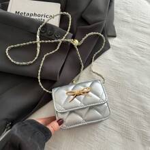 Fashionable Structured Mini Shoulder Bag, Girls' Crossbody Purse For & Coins - A - View 10