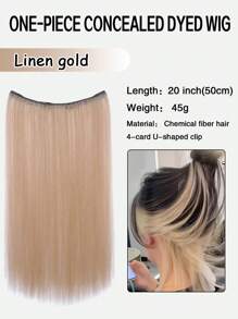 20inch One Piece 4 Card Wig Piece Multicolor Party Bright Vivid For Long Straight Hair Synthetic Color Wig Music Festival Halloween Party