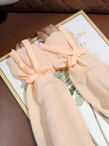 1 双纯色休闲打结袖套，轻便，适合全年户外穿着 - A - 查看 4