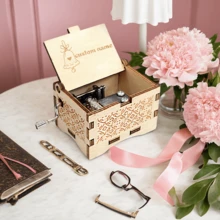 1 pieza, Caja de música personalizada con estilo de San Valentín, Caja de música personalizada, Dispositivo de melodía de metal personalizado, Caja de música grabada clásicamente, Caja con tema musical, Regalo para amigos, Regalo de San Valentín para amigos cercanos