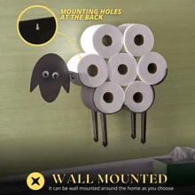 Toilet Roll Holder Sheep Free Standing Novelty Metal Toilet Paper Stand Animal - Black - View 7