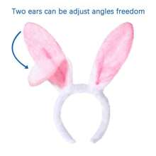 1pc Soft Pink Faux Fur Bunny Ear Headband, 11.81 Inches - Ideal For Women Easter Celebrations And Theme Events, Celebratory Headband | Whimsical Style | Soft Texture