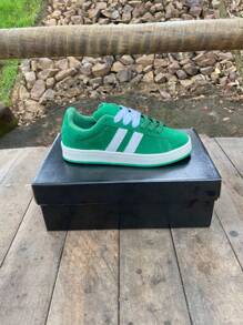 Men's Adult Casual Sports Skate Style 2 Lace-Up Sneakers - 綠色的 - 查看 6