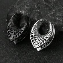 2 piezas de pendientes perforados con diseño de esqueletos estilo punk, expansores, dilatadores de acero inoxidable, joyería corporal para hombres y mujeres