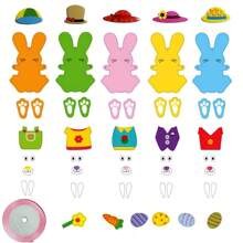 5 Pieces Classic Easter Bunny DIY Decorative Hanging Decorations, Self-Adhesive Foam Bunny Shape Stickers, Party Decorations For DIY Lovers, Holiday Decorating Craft Kits, Easter Craft Projects, Make Easter Themed Cards, Parties, Classroom Decorations, Can Also Be Pasted On Windows, Doors, And Other Places, Home Decorations