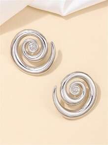 Huge Tomato 1 Pair Of Statement Spiral Earrings With S925 Sterling Silver Pin | Geometric Drop Stud Earrings Retro | Vintage Boho Twisted Dangle Drop Earrings For Women Girls Gift