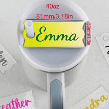 Personalized Acrylic Name Cup Tag,Custom Script Lettering For Tumbler Accessory, Creative Drinkware Decoration, Ideal Birthday Gift 1pc Multi-Functional, Easy To Clean,Reusable,Ornamental Exquisite