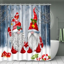 1pc/4PCs Christmas Dwarf Curtain Shower Curtain Decoration, Beautiful Housewarming Gift Modern Home Decoration, Waterproof Shower Curtain And Toilet Floor Mat Three-Piece Set Comes With 12 Shower Curtain Hooks Home Bathroom Decor Fall Decor Bathroom Accessories Back To School